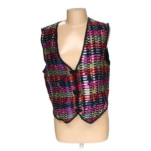 Metallic woven vintage vest